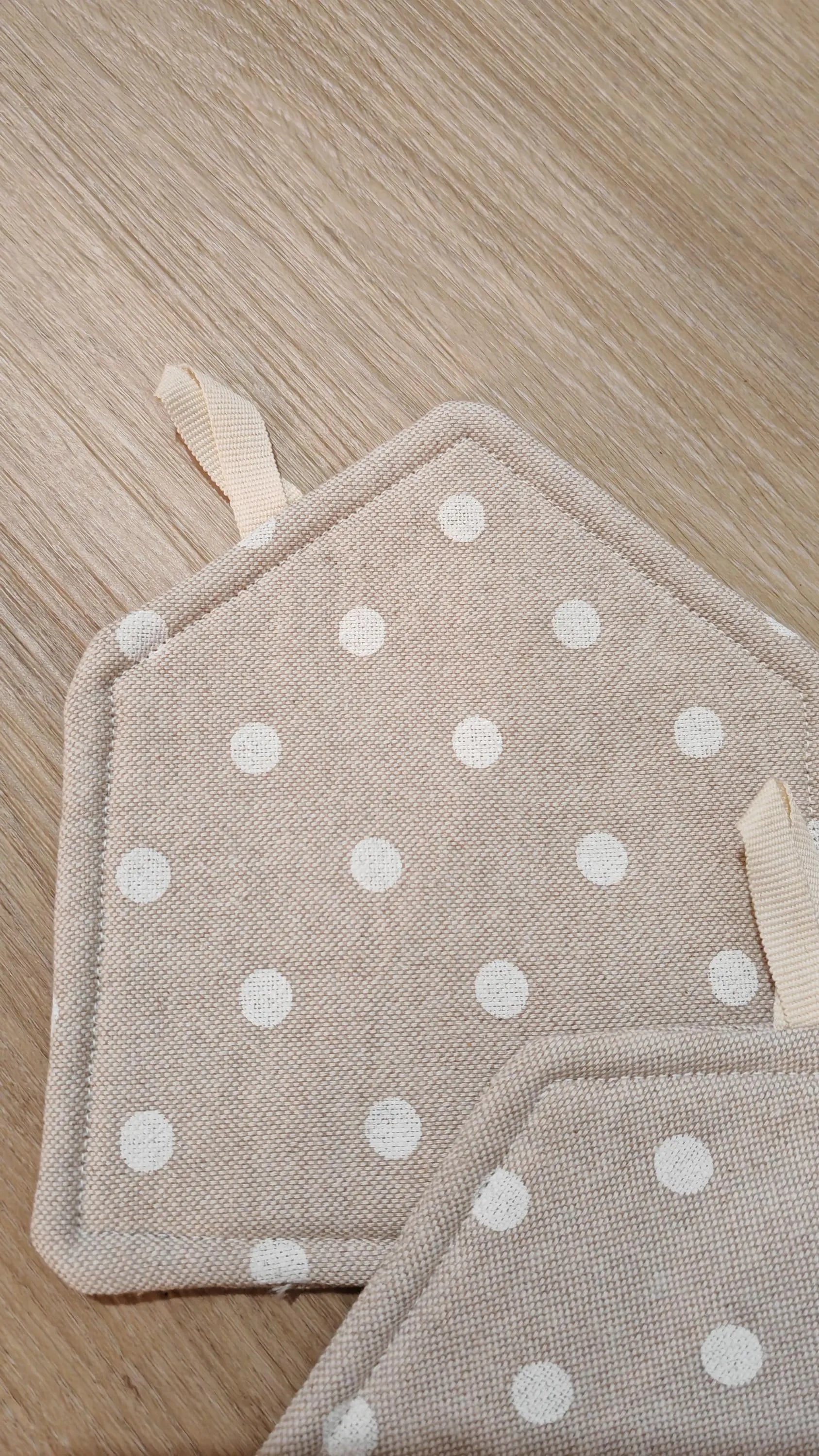 Presine termiche cotone a pois protezione cucina