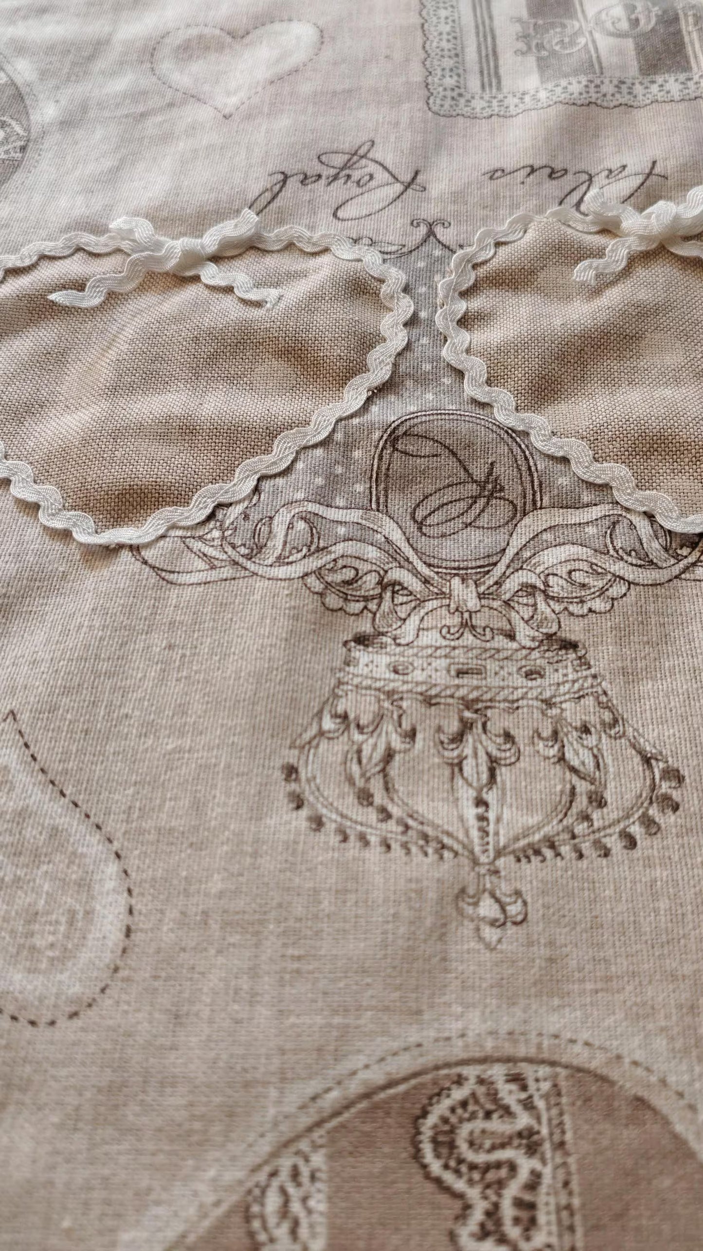 Copri forno artigianale in cotone stile Shabby Chic