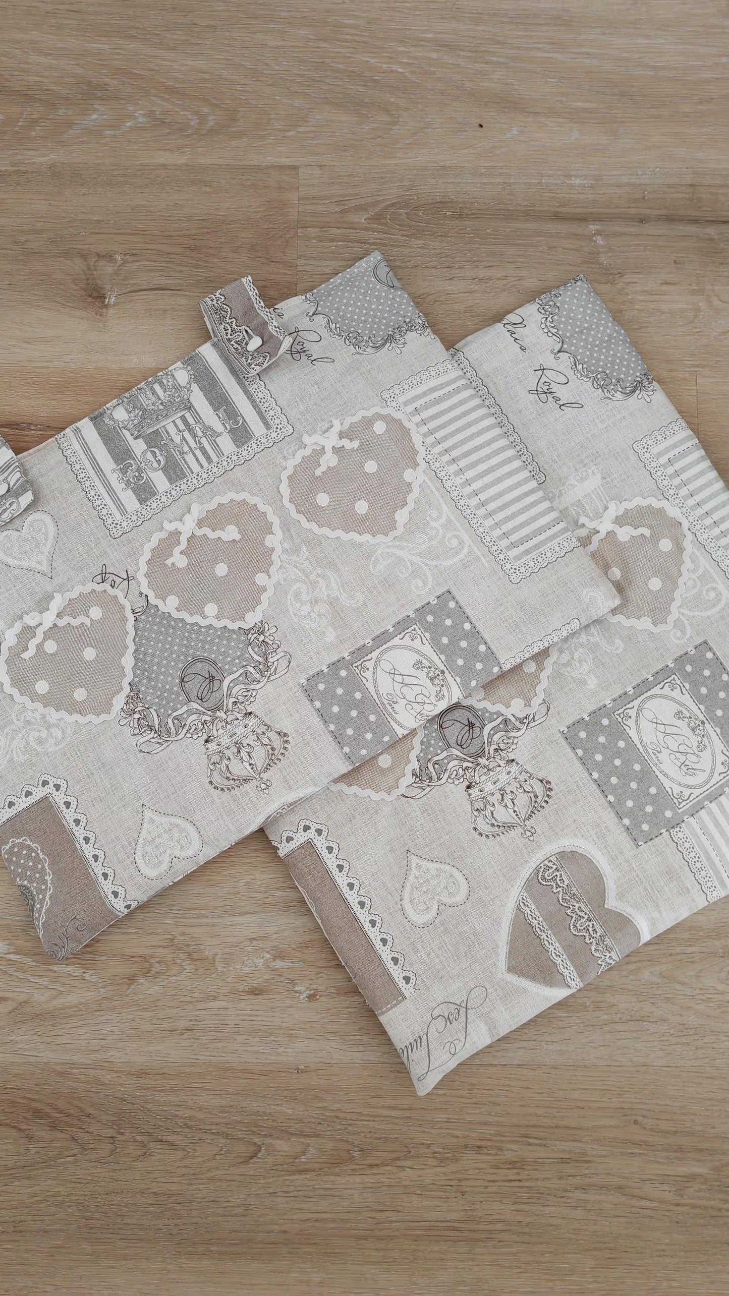 Set coordinato cucina copri forno e fornelli Shabby Chic fatto a mano