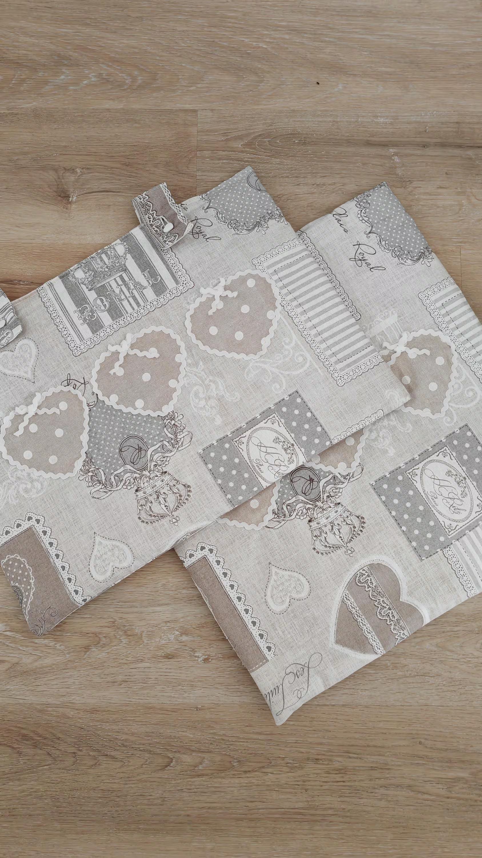 Set coordinato cucina copri forno e fornelli Shabby Chic fatto a mano