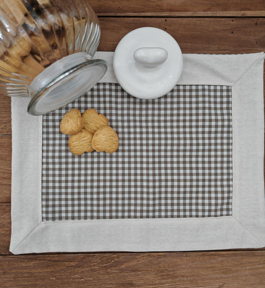 Tovaglietta colazione vichy Country Chic fatta a mano in cotone