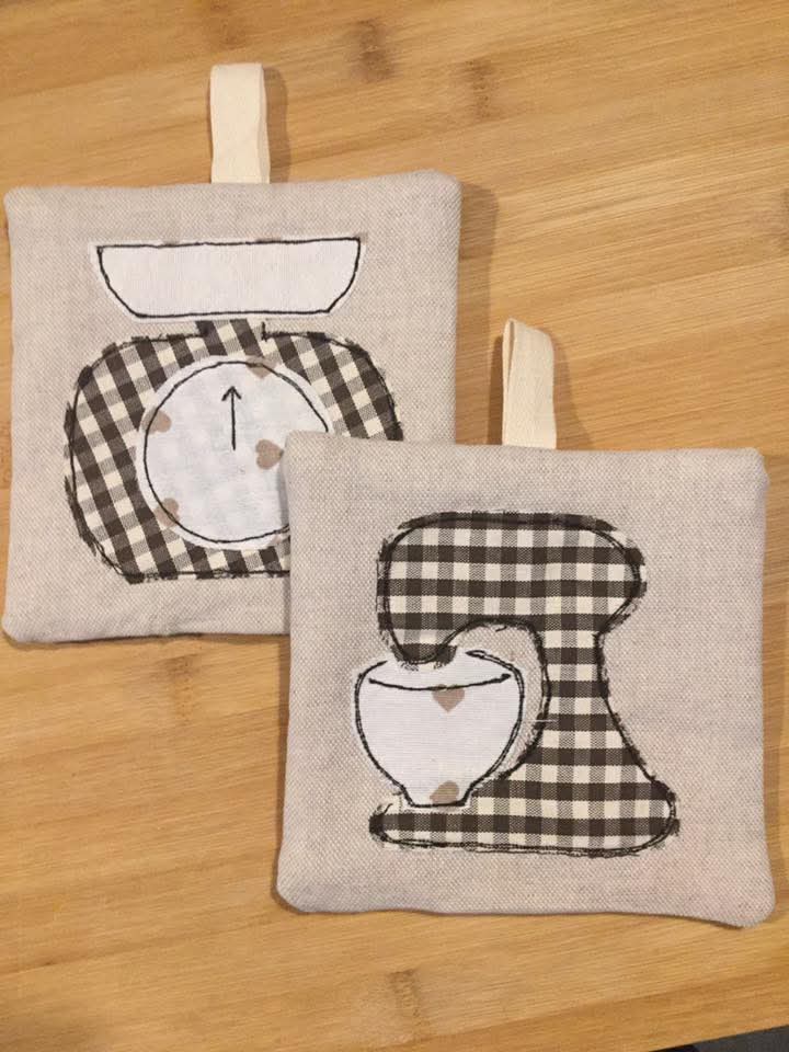 Coppia presine vichy cucina fatte a mano