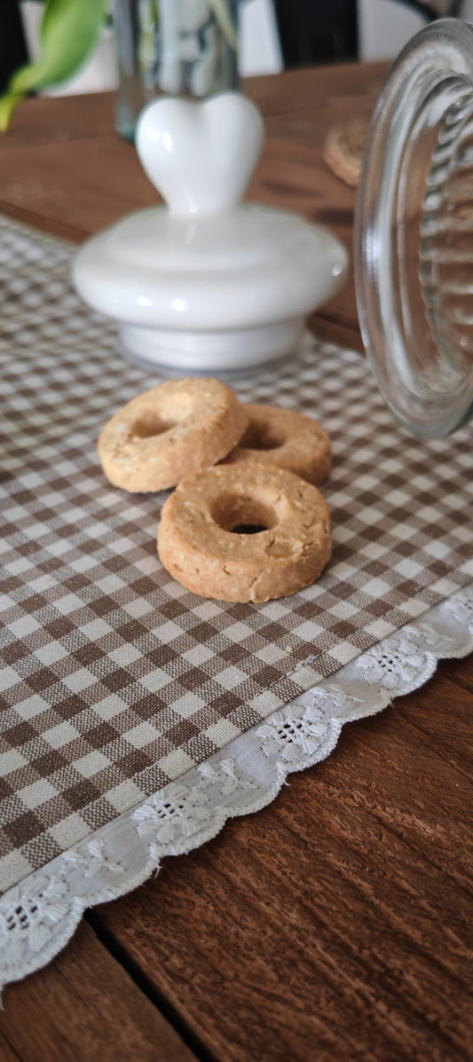 Tovaglietta colazione Vichy con pizzo – fatta a mano in cotone – personalizzabile