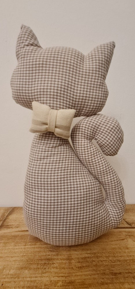 Fermaporta gatto vichy fatto a mano in stoffa Country Chic
